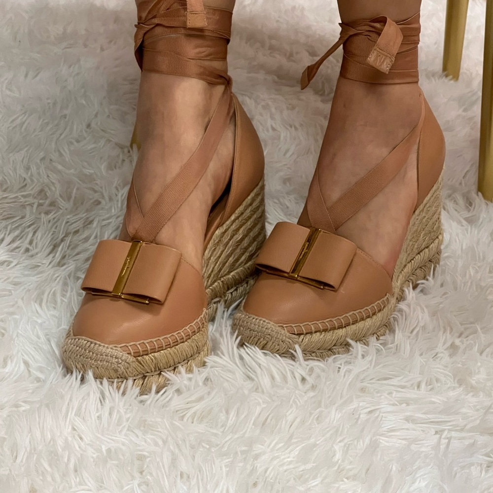 Salvatore Ferragamo Geranio Wedge Platform Espadrilles